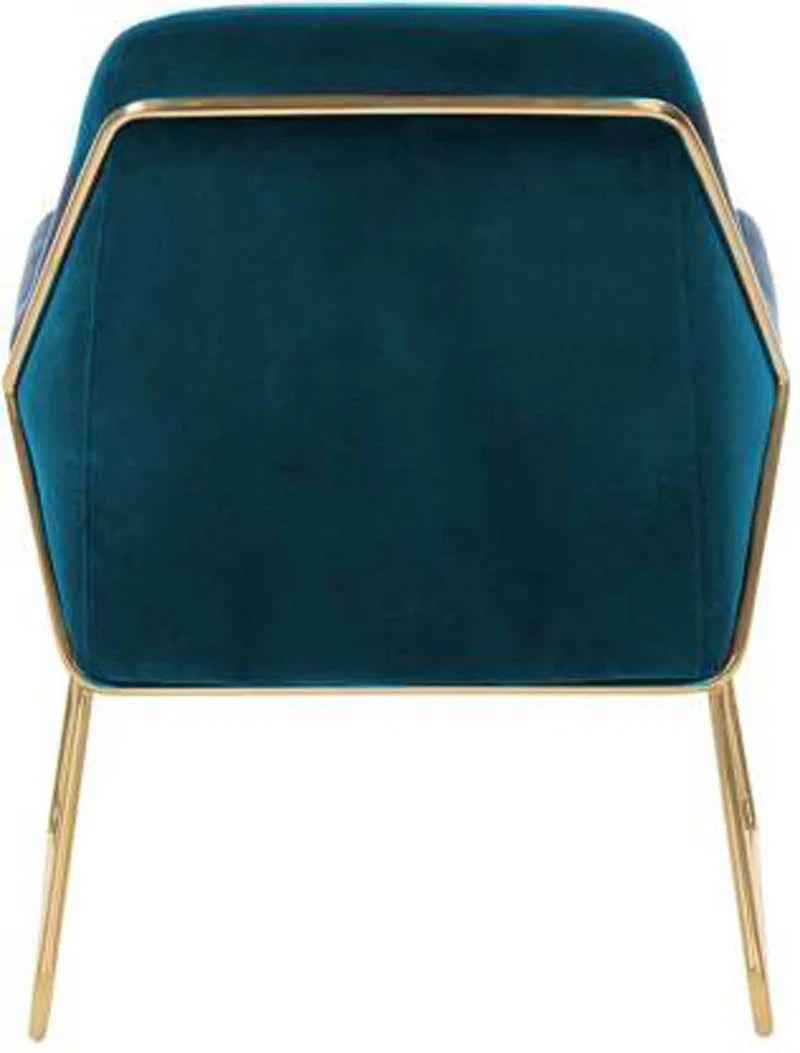 Sea Green Velvet Lounge Accent Chair with Gold Metal Frame – Modern Luxury Armchair for Living Room & Office