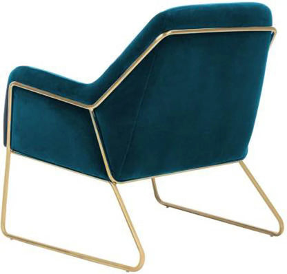 Sea Green Velvet Lounge Accent Chair with Gold Metal Frame – Modern Luxury Armchair for Living Room & Office